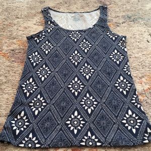 Faded Glory Navy Blue & White Tank Top. Size XL